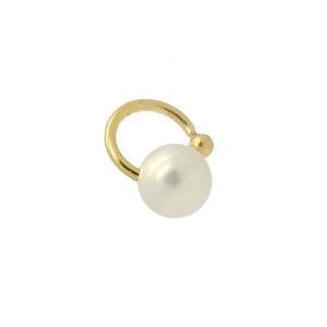 Piercing com pérola - banhado em ouro 18k
