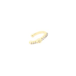 Piercing cravejado com zircônias - banhado em ouro 18k