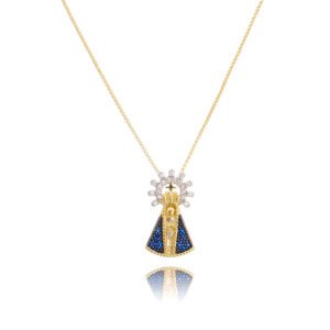 Gargantilha Maria em ouro 18K cravejado com pedras de zircônias