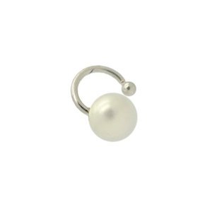 Piercing com pérola - banhado em rodio branco
