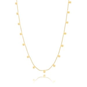 Colar com bolinhas lisas - banho de ouro 18k