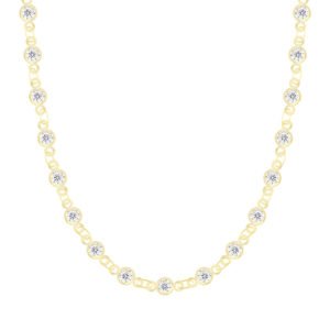 Colar pontos de luz com zircônias banhado em ouro 18K