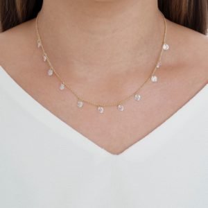 Gargantilha pontos de luz em formato de diamantes