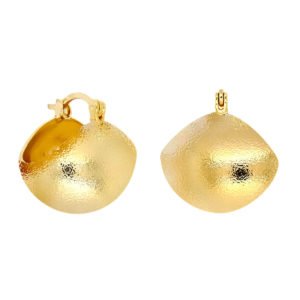 Brinco fosco de argola capacete banhado em ouro 18K