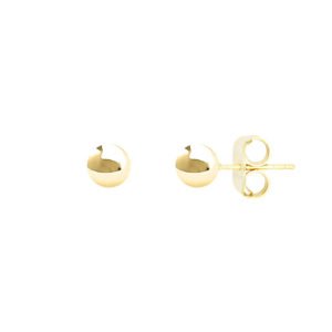 Brinco bola 6mm banhado em ouro 18K
