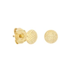 Brinco de bola 5mm pontilhado banhado em ouro 18K