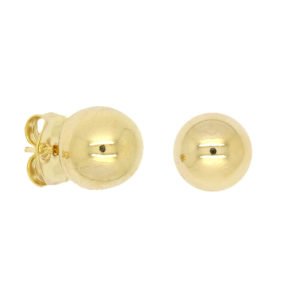 Brinco bola amassada 9mm banhado em ouro 18K