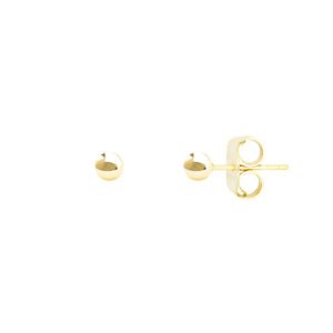 Brinco bolinha pequena lisa 4mm - banhado em ouro 18k