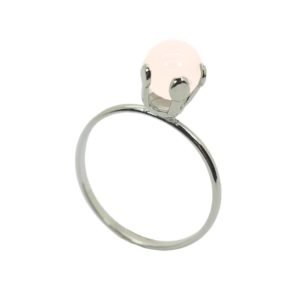 Anel com pedra natural Signos do Zodiaco - QUARTZO ROSA (Touro - Libra)