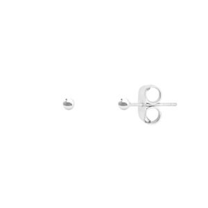 Brinco bolinha pequena lisa 2mm - banhado em rodio branco