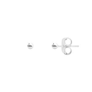 Brinco bolinha 3mm - banhado em rodio branco