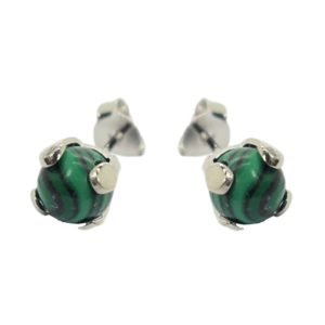 Brinco com pedra natural Signos do Zodiaco - MALAQUITA (Touro - Cancer - Escorpião - Sagitário)