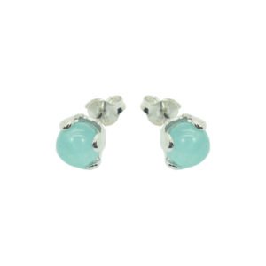 Brinco com pedra natural Signos do Zodiaco - QUARTZO AZUL (Peixes - Virgem - Sagitario - Escorpiao - Aquario)