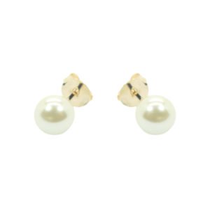 Brinco Solitário Pérola 8mm - banhado em ouro 18k