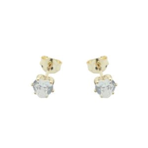 Brinco coração zirconia em galeria - banhado em ouro 18k