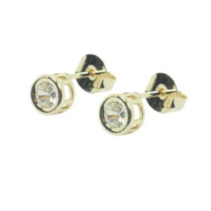 Brinco redondo zirconia 5mm em galeria - banho ouro 18k