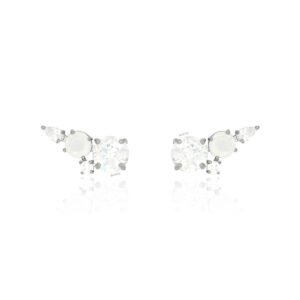 Brinco Ear Cuff com Pedras de Vidro, Variações de Cores