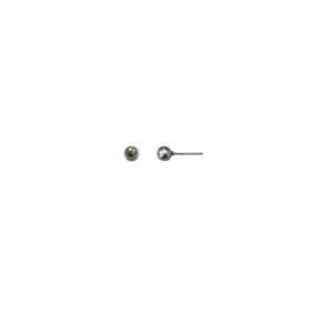Brinco bolinha pequena lisa 2mm - banhado em rodio negro