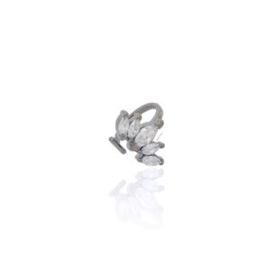Piercing flor navete - banho ródio negro