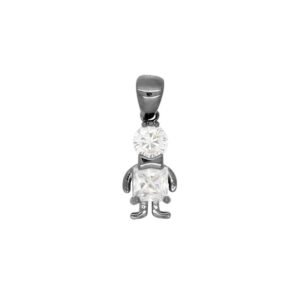 Pingente menino zircônia - Banho ródio negro