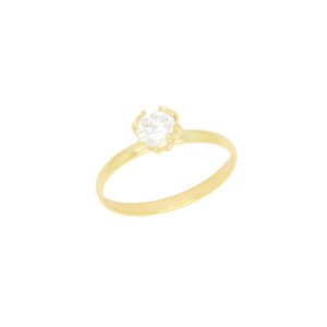 Anel solitário delicado - banho ouro 18k