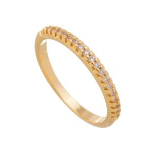 Anel aparador cravejado - banho ouro 18k
