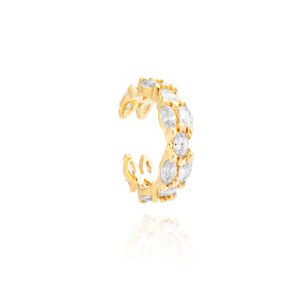 Piercing fake duplo navete - banho ouro 18k