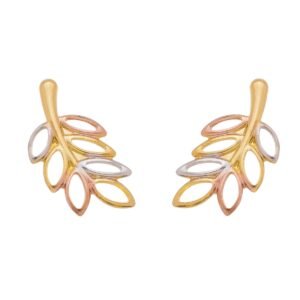 Brinco folha vazada - Banho ouro 18k