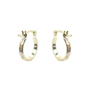 Brinco argola detalhada - Banho ouro 18k