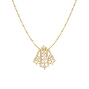 Colar detalhes cravejado - Banhado ouro 18k
