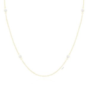 Colar com pontos de luz zircônia - Banho ouro 18k
