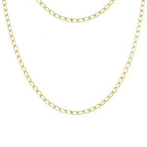 Colar longo de elos - banho ouro 18k