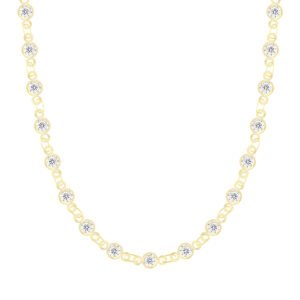 Colar com cristais (50cm) - banho ouro 18k